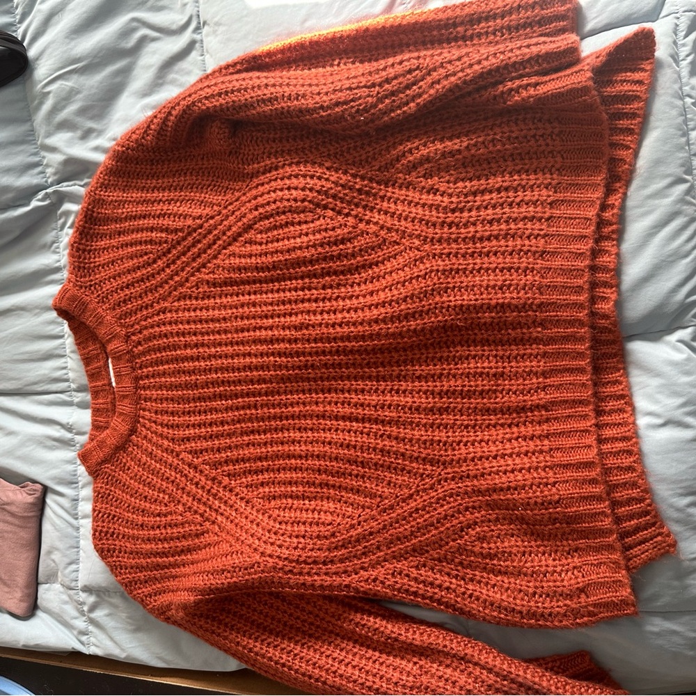 Pink lily Rust Orange Sweater Size Small Oversized